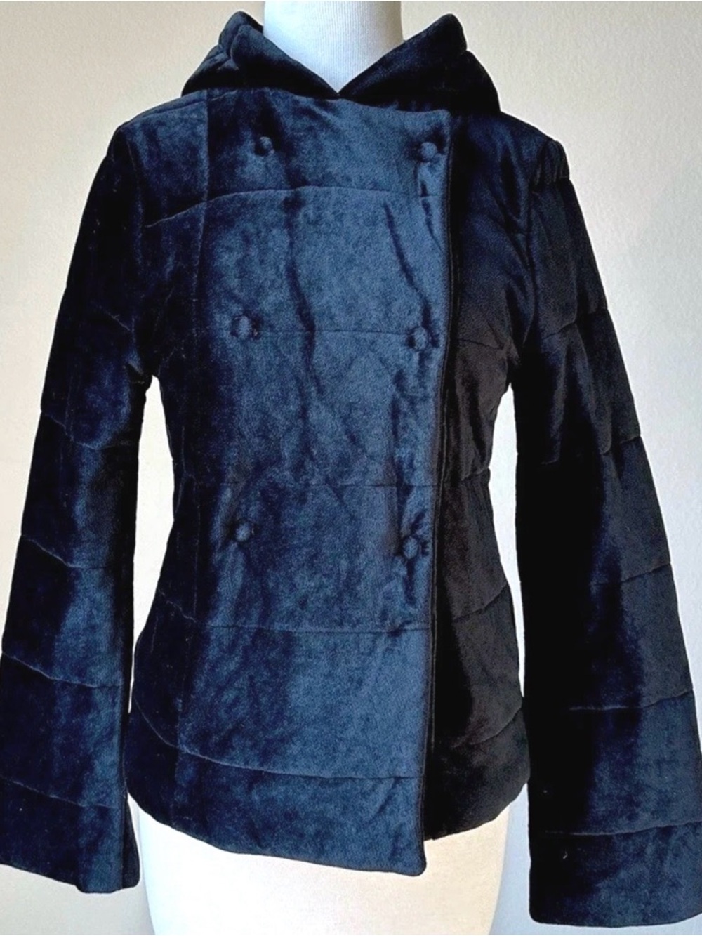Majestic Filatures Quilted Hooded Jacket Minimalist Black Luxe Soft Modal Knit